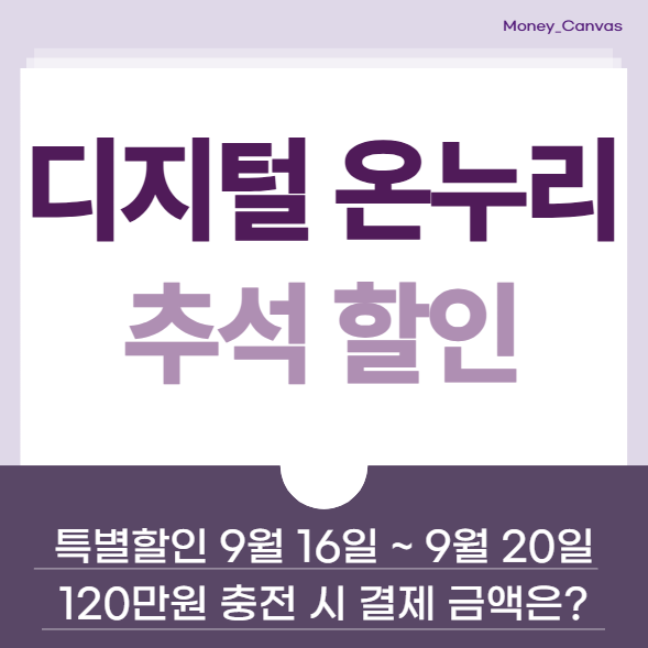 2026 디지털 온누리상품권 10% 추석 할인 행사 이벤트, 120만원 충전 시 결제 금액은?