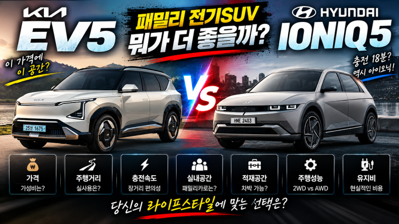 기아 EV5 아이오닉5 비교, 둘 다 E-GMP인데 성격은 생각보다 많이 다릅니다