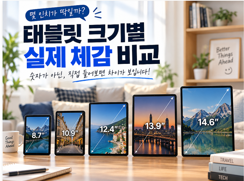 태블릿 몇 인치가 적당할까? 크기별 실제 체감 비교