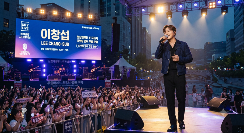 광화문 청계광장에 이창섭 뜬다, 9월 15일 시티라이브 관람 정보