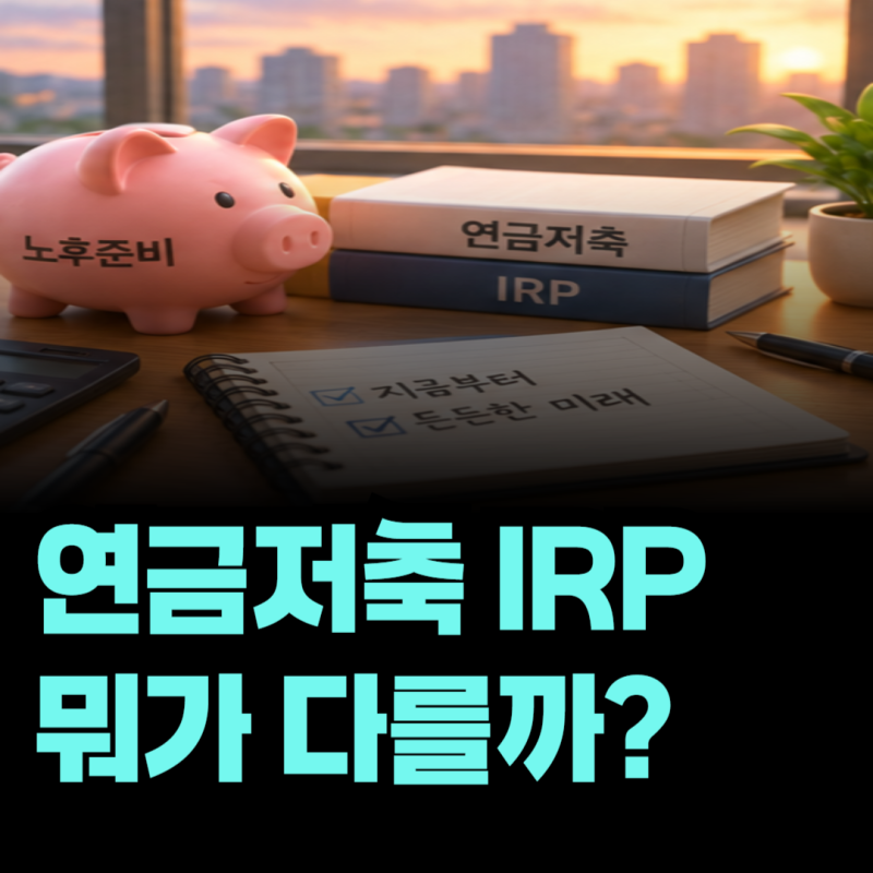 연금저축과 IRP 뭐가 다를까? 세액공제만 보고 가입하면 안 되는 이유는?