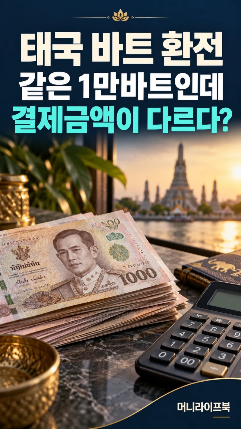 태국 바트 환전, 같은 1만바트인데 결제금액이 다르다?