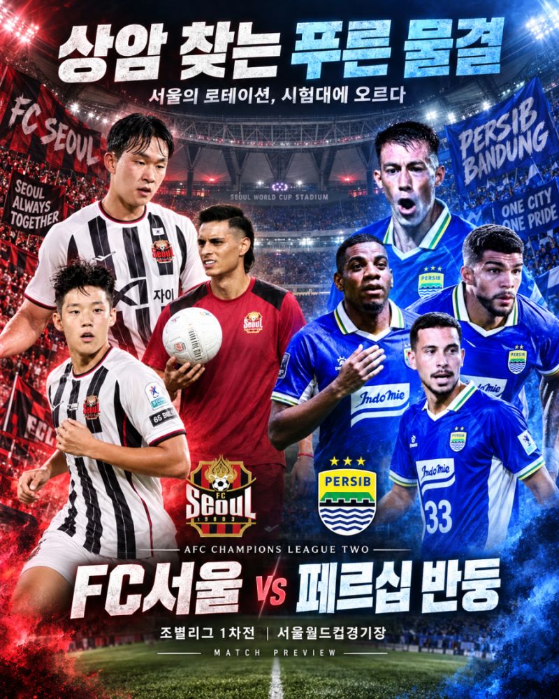 [ACL 프리뷰] 2000여명의 상암 찾는 푸른 물결 FC서울, 반둥전은 로테이션 경쟁력을 시험한다