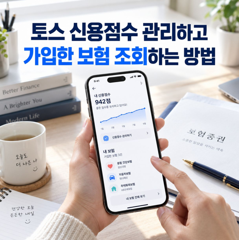 토스 신용점수 관리하고 가입한 보험 조회하는 방법
