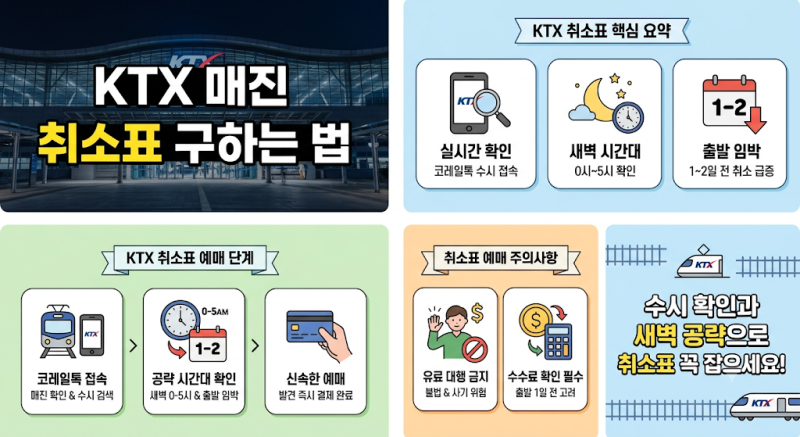 명절연휴 KTX 매진시 취소표 예매 방법.