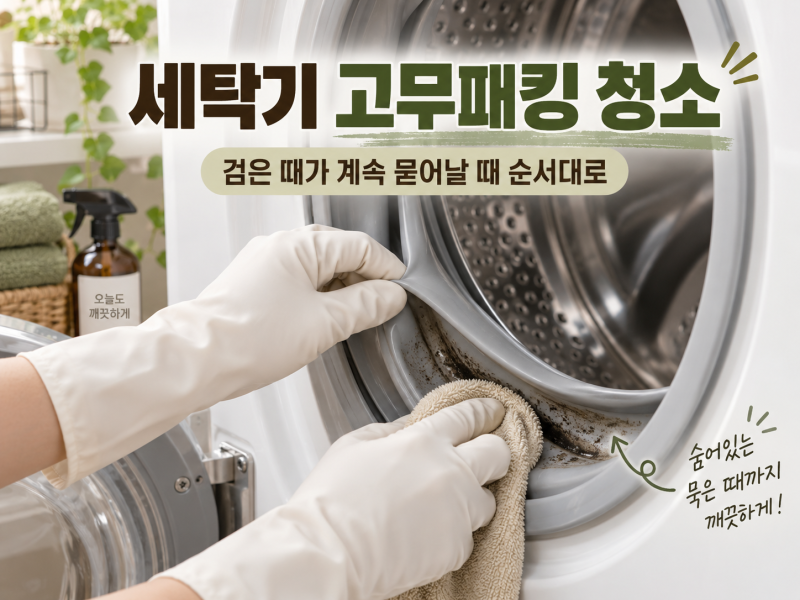 드럼세탁기 고무패킹 검은 때, 닦아도 또 나온다면｜안쪽부터 이렇게 청소하세요