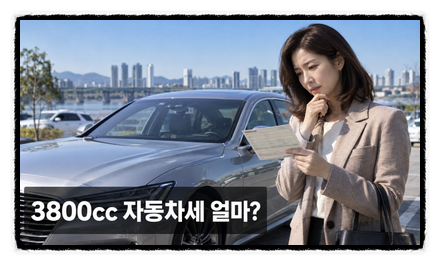 3800cc 자동차세 7년 차 얼마? 신차보다 24만 7천 원 적습니다