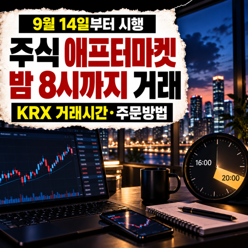 주식 애프터마켓 시간 오후 8시까지｜KRX 거래시간·주문방법 총정리