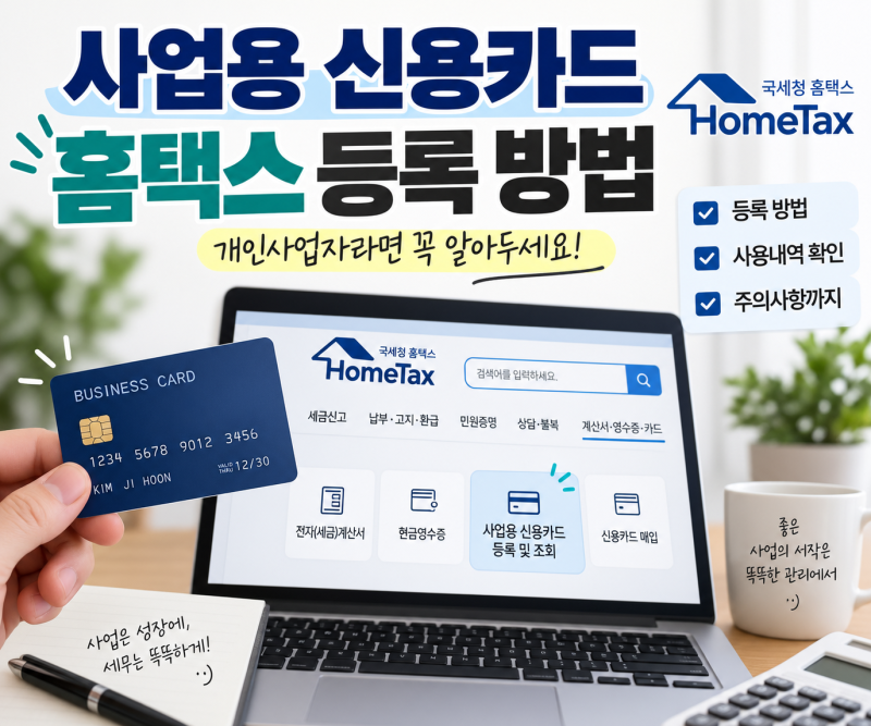사업용 신용카드 홈택스 등록방법