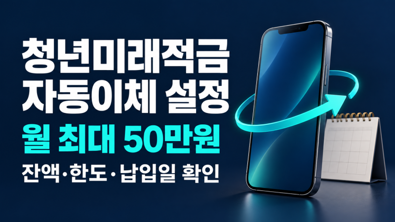 청년미래적금 자동이체 설정 방법, 납입일과 실패 대처법