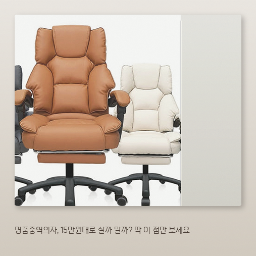 명품 중역의자, 사장님 방에 둘 때 이것만은 꼭 보세요