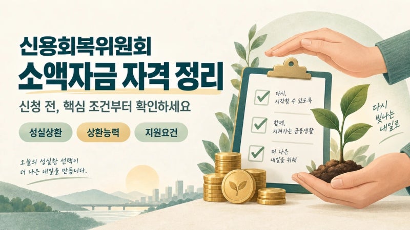 빚 갚다가 급전 필요할 때, 신용회복위원회 소액자금 제대로 알아보기