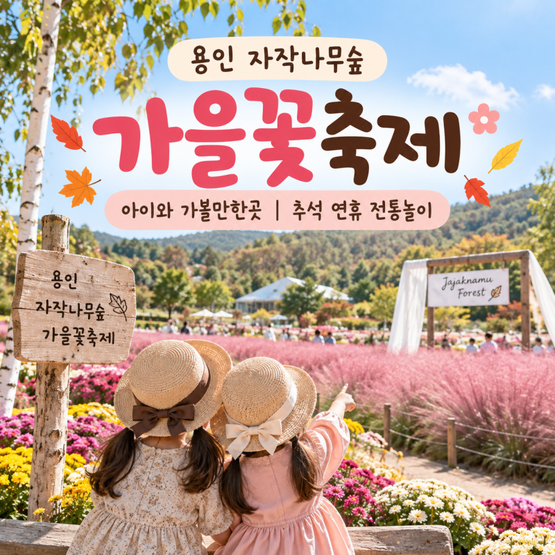 용인 가을꽃축제 아이와 가볼만한곳｜추석 연휴 전통놀이 자작나무숲