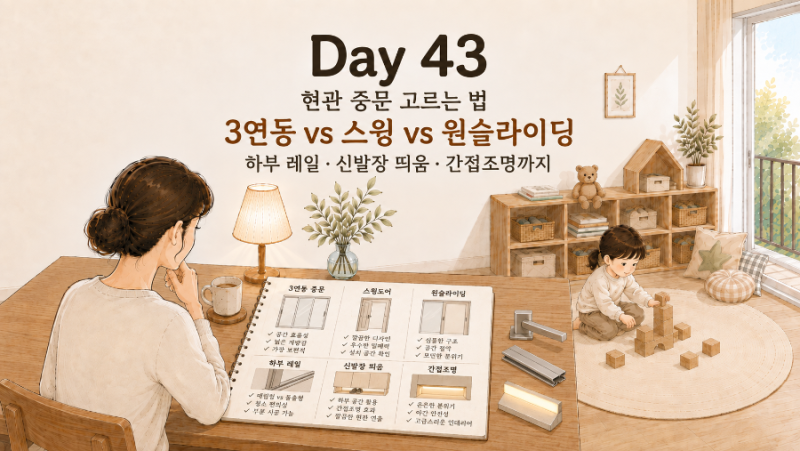 인테리어 기초 43｜현관 중문 고르는 법: 3연동 vs 스윙 vs 원슬라이딩, 하부 레일과 신발장 띄....