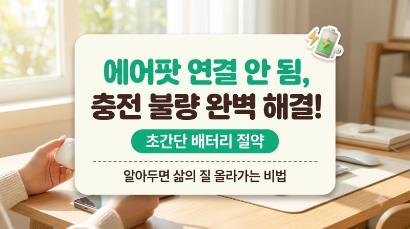 블루투스 껐다 켜도 안 되는 에어팟연결안됨? 1분 만에 다시 잡는 법부터 충전 불량까지 완벽....