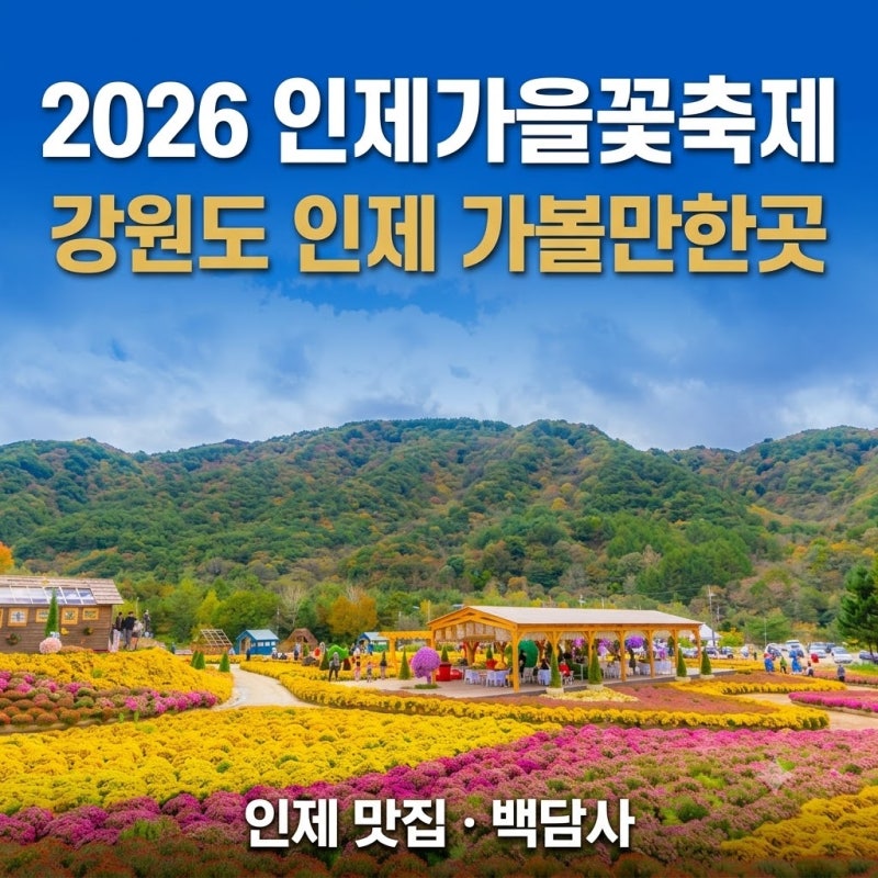 2026 인제가을꽃축제 강원도 인제 가볼만한곳 백담사 인제 맛집추천
