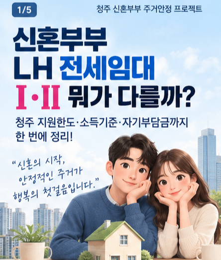 신혼부부 LH 전세임대 I·II 뭐가 다를까? 청주 지원한도·소득기준·자기부담금까지 한 번에 ....