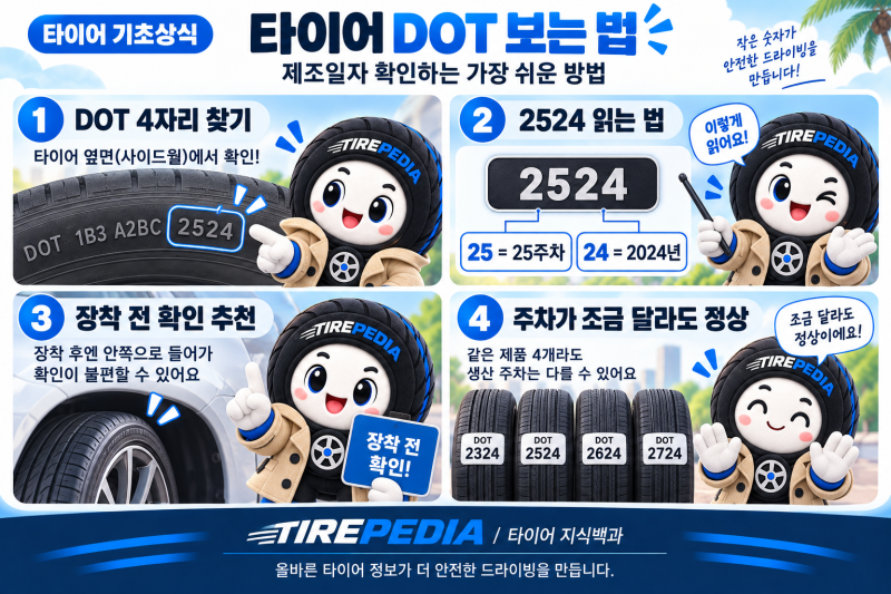 타이어 DOT 보는 법｜제조일자 확인하는 가장 쉬운 방법
