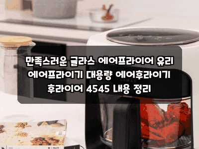 만족스러운 글라스 에어프라이어 유리 에어프라이기 대용량 에어후라이기 후라이어 4545 내....