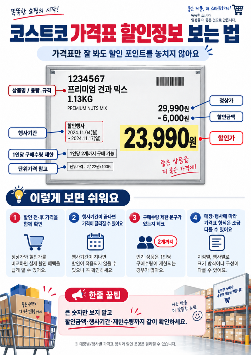 2026 코스트코 꿀팁 총정리｜가격표 할인 보는 법·멤버십·타이어·가족카드