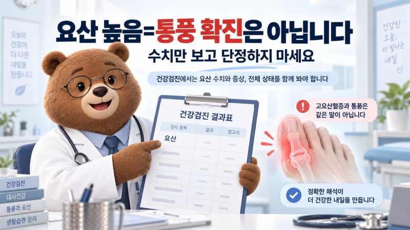 2026 건강검진 요산 수치 높으면 통풍일까｜고요산혈증과 통풍 차이