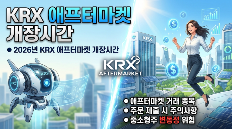 KRX 애프터마켓 개장시간 및 중소형주 주식거래 지정가 주문 방법