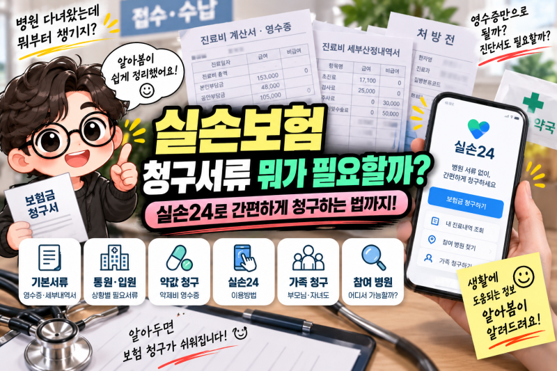 실손보험 청구서류 뭐가 필요할까? 실손24로 간편하게 청구하는 법