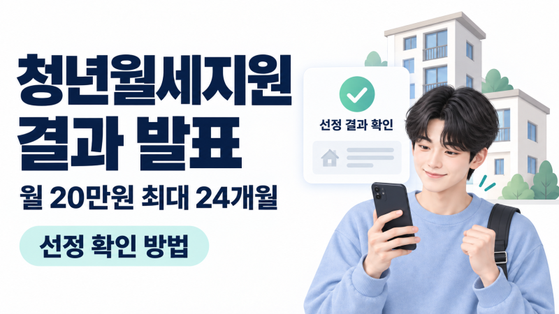 복지로 청년월세지원 결과 발표｜월 20만원 최대 24개월, 선정 확인 방법