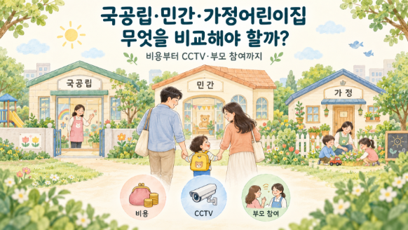 국공립·민간·가정어린이집 차이｜비용부터 CCTV 열람·부모 참관·학대 의심 시 대처까지