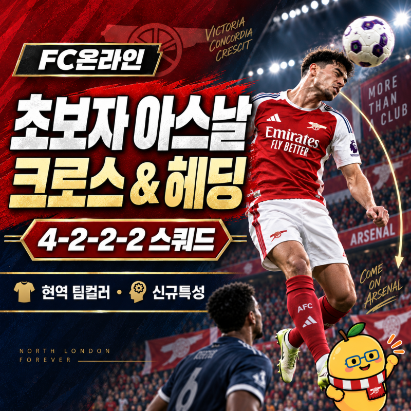 FC온라인 초보자 아스날 스쿼드 추천｜4222 크로스·헤딩 전술과 시즌별 팀컬러 활용