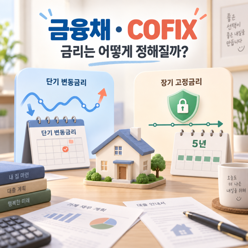 대출금리 종류 총정리｜변동금리·고정금리와 금융채·COFIX 차이