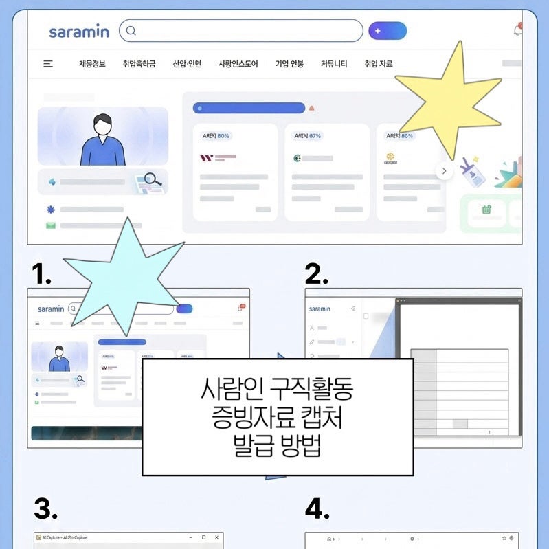[실업급여] 사람인 구직활동 증빙자료 캡처 및 발급 방법✨ (초간단 후기)