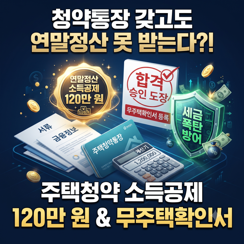 무주택 직장인 필수 재테크! 주택청약종합저축 연말정산 소득공제 40% 한도 및 무주택증명서 ....