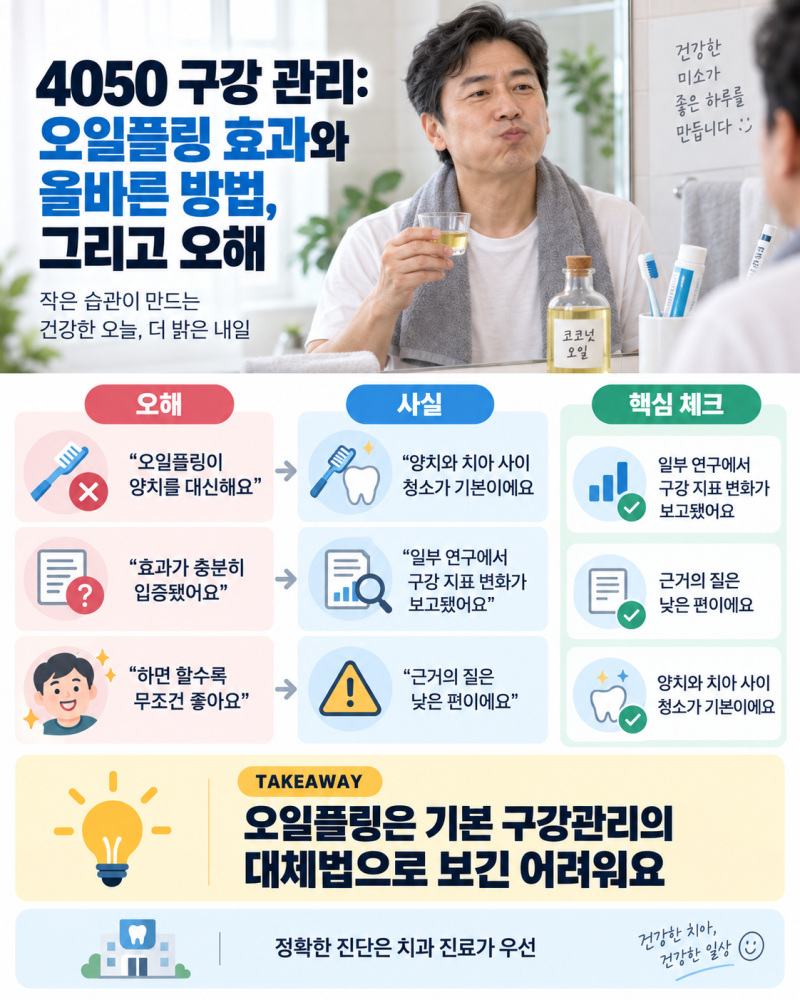 4050, 구강 관리 오일플링 효과와 올바른 방법, 그리고 오해