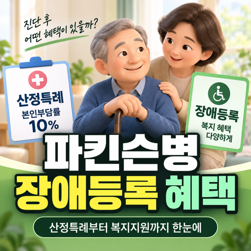 파킨슨병 장애등록 절차와 혜택｜산정특례 본인부담 10%부터 뇌병변장애까지