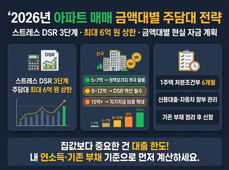 2026년 9월 최신판 아파트 매매 금액대별 주담대 전략 (무주택·1주택자 총정리)