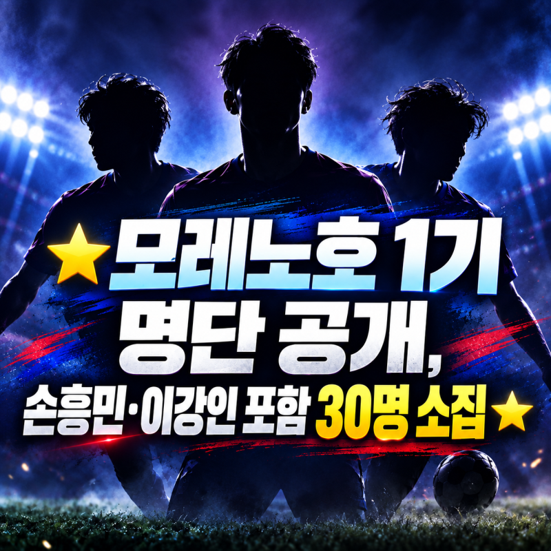 모레노호 1기 명단 공개, 손흥민·이강인 포함 30명 소집