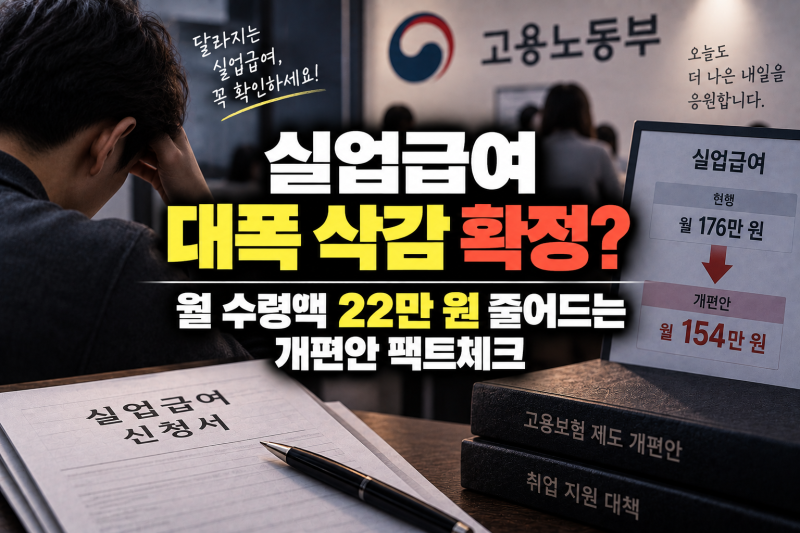 실업급여 대폭 삭감 확정? 월 수령액 22만 원 줄어드는 개편안 팩트체크