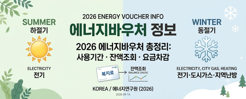 에너지바우처 잔액조회, 전기·도시가스 요금차감 신청하는 법