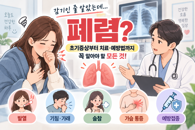 감기인 줄 알았는데 폐렴? 폐렴 초기증상과 원인, 전염, 음식, 검사, 치료방법 총정리