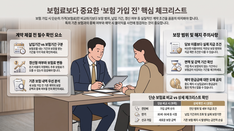 보험 가입 전 꼭 확인해야 할 10가지 체크리스트｜보험 초보라면 보험료보다 먼저 보세요