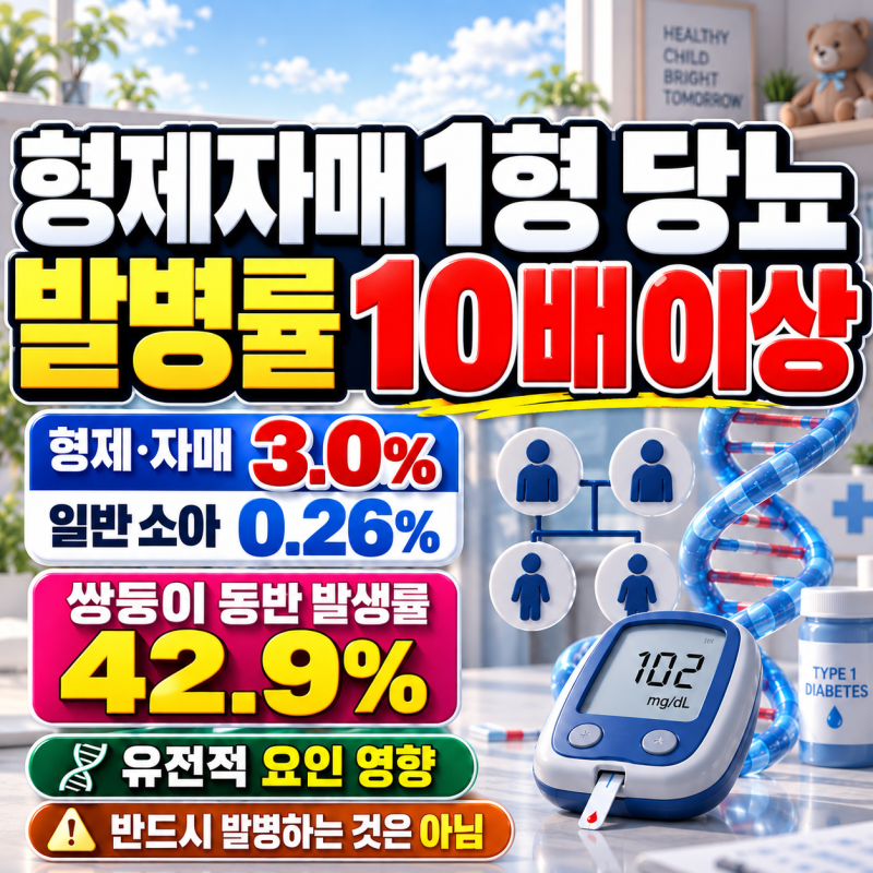 형제자매가 소아 1형 당뇨라면 발병 위험 10배 이상? 아이 초기증상은?