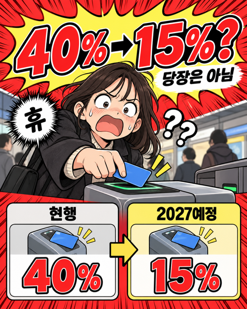 대중교통 카드공제 40%→15%, 당장 이번 연말정산부터인 줄 알았는데 아니었습니다