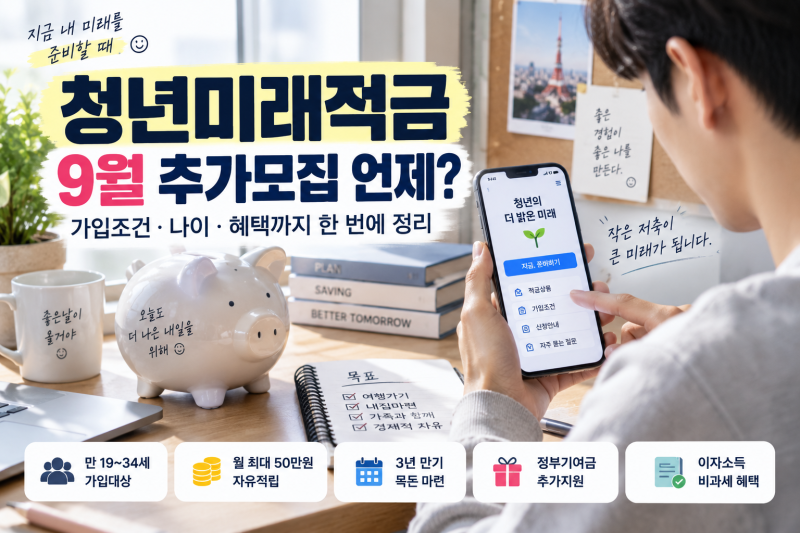 청년미래적금 9월 추가모집 언제? 가입조건·나이·혜택 정리