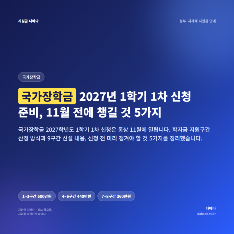 국가장학금 2027년 1학기 1차 신청 준비, 11월 전에 챙길 것 5가지