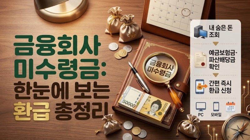 "설마 내 돈도? 잊고 있던 금융회사 미수령금 예금보험금 파산배당금 한 번에 찾아 환급받는 ....