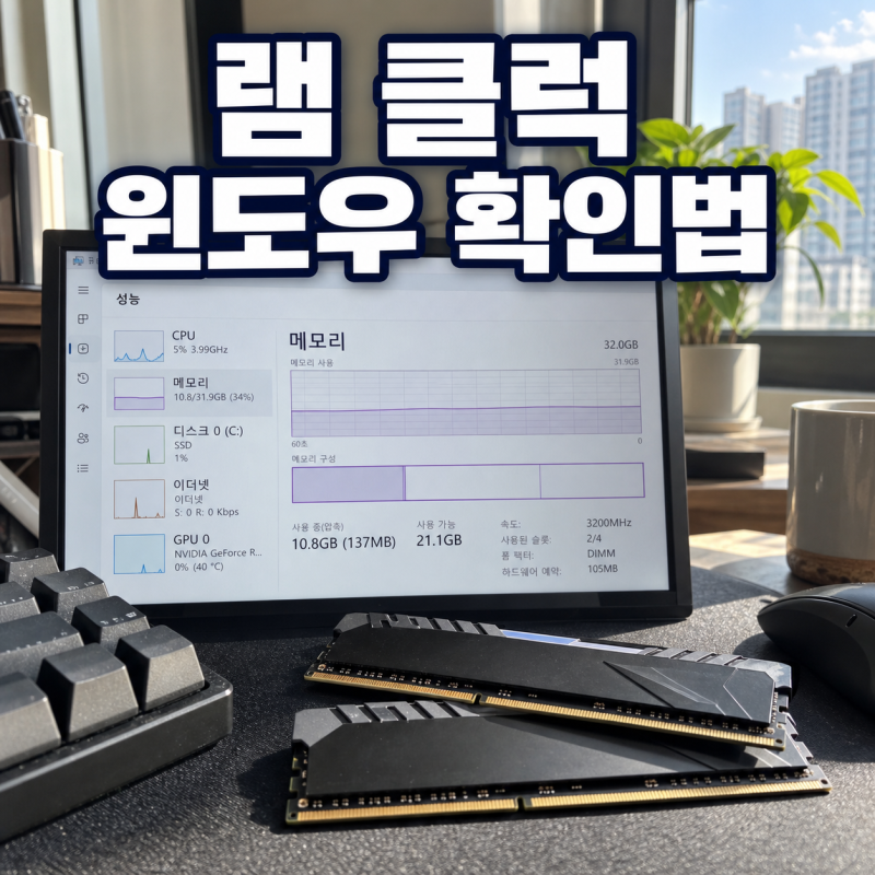 램 클럭 보는법 윈도우에서 실제 속도 확인하는 방법