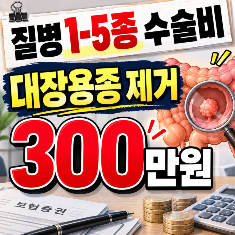 질병 1-5종 수술비 분류표, 대장용종 제거하면 얼마? 종류별 지급 금액과 질병수술비
