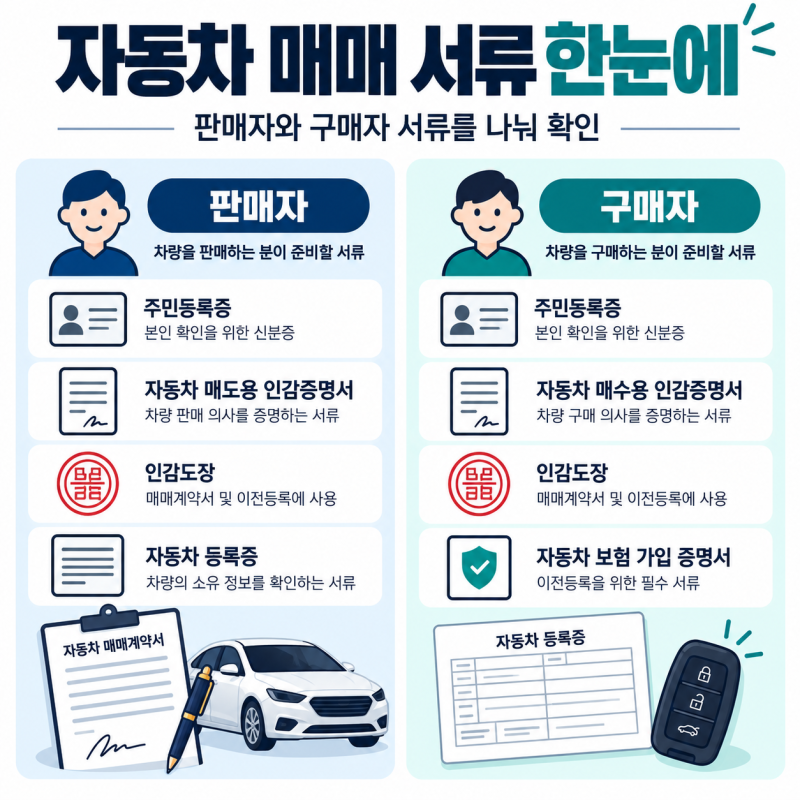 "계약서만 쓰면 끝?" 중고차 매매 서류, 이전등록 전 확인할 5가지