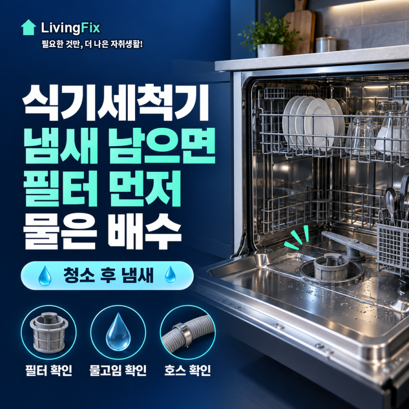 식기세척기 청소, 냄새 남으면 필터부터